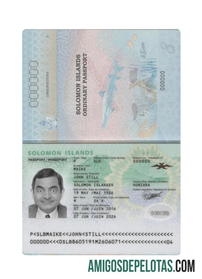Passaporte das Ilhas Salomão baixar para verificação